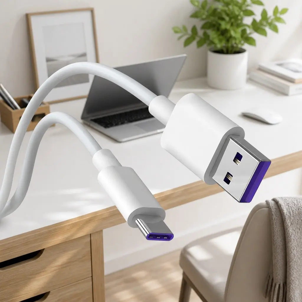 USB to USB-C Fast Charging Cable Nylon 1.5m Black
