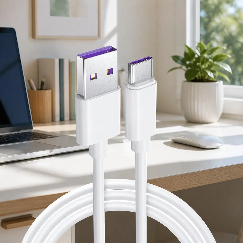 USB to USB-C Fast Charging Cable Nylon 1.5m Black