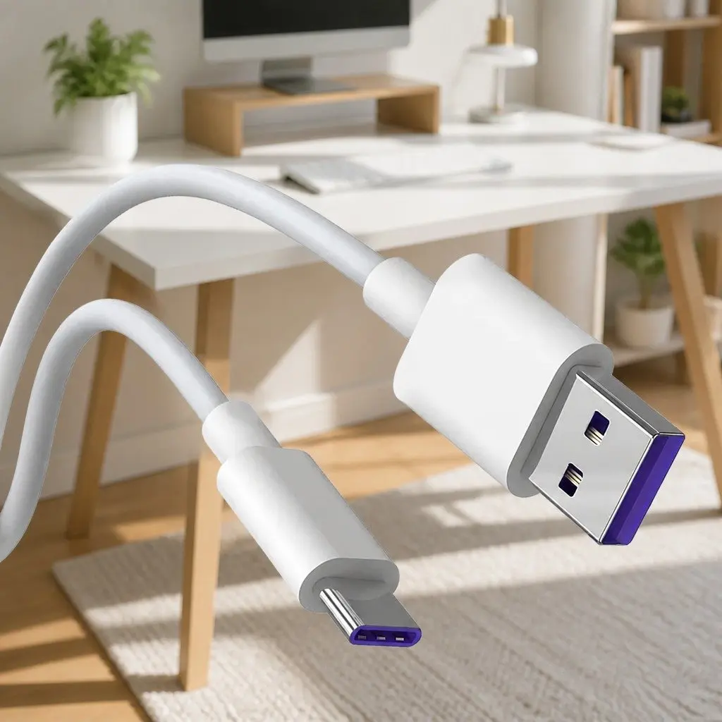 USB to USB-C Fast Charging Cable Nylon 1.5m Black