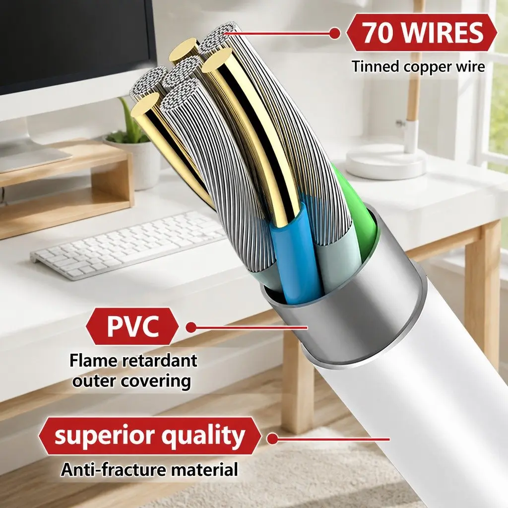 USB to USB-C Fast Charging Cable Nylon 1.5m Black