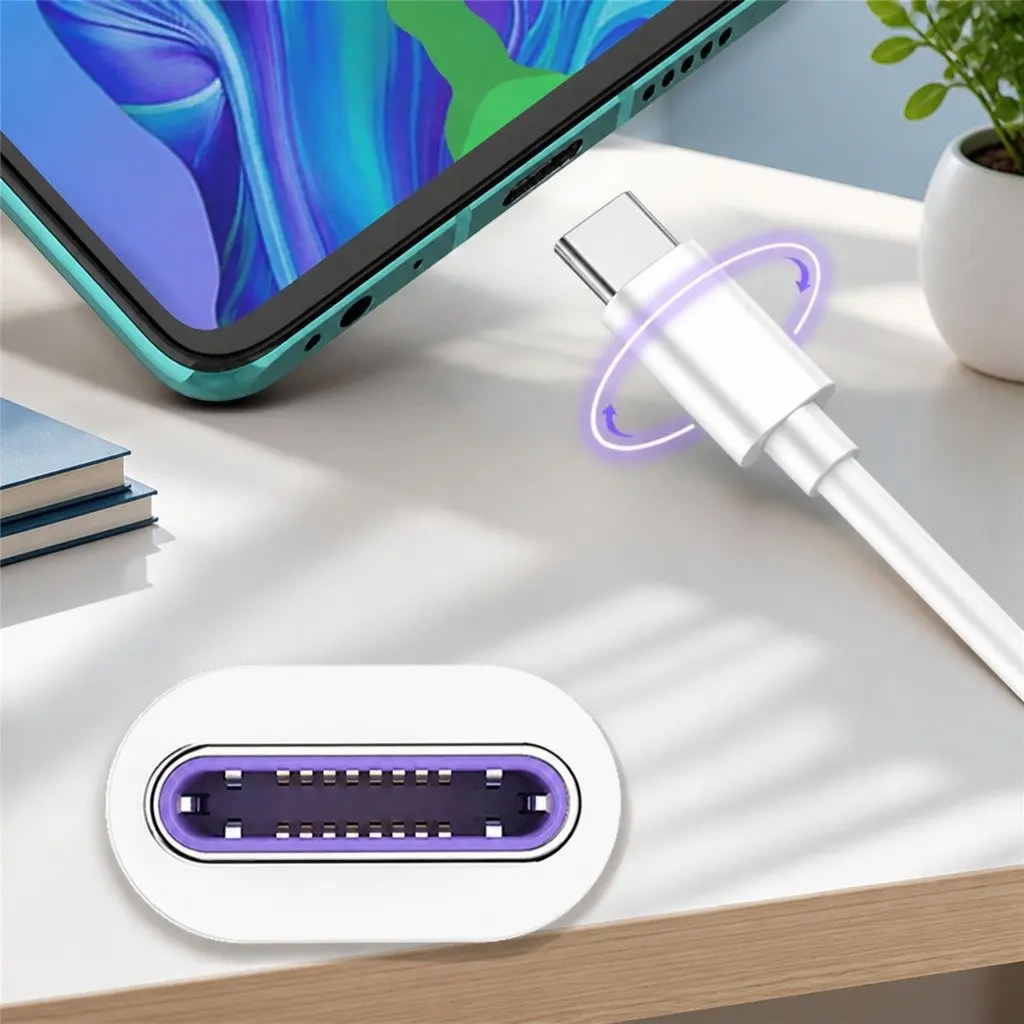 USB to USB-C Fast Charging Cable Nylon 1.5m Black