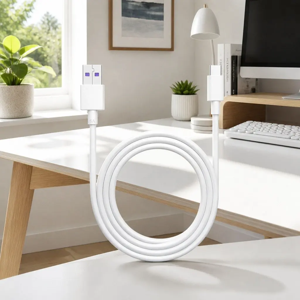 USB to USB-C Fast Charging Cable Nylon 1.5m Black