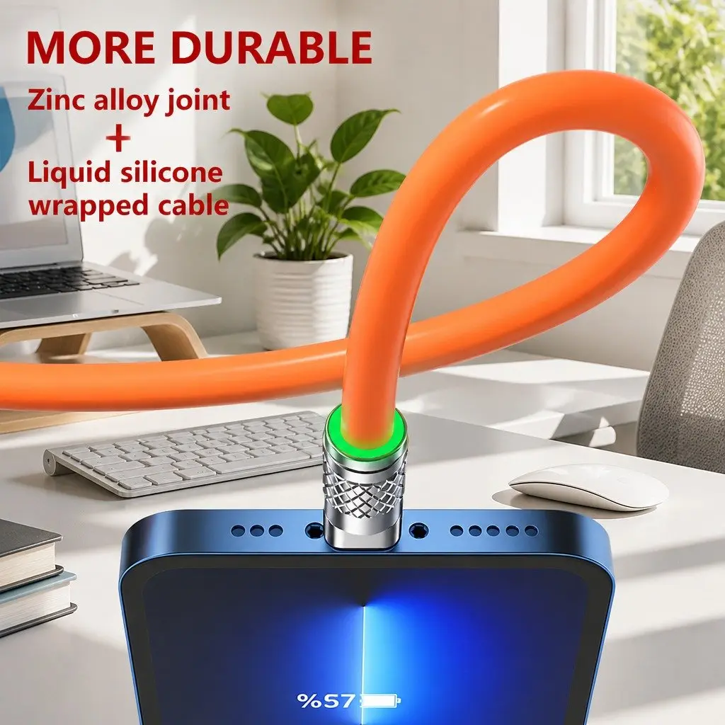 120W Fast Charging Cable Three-in-One Universal Data Line Green