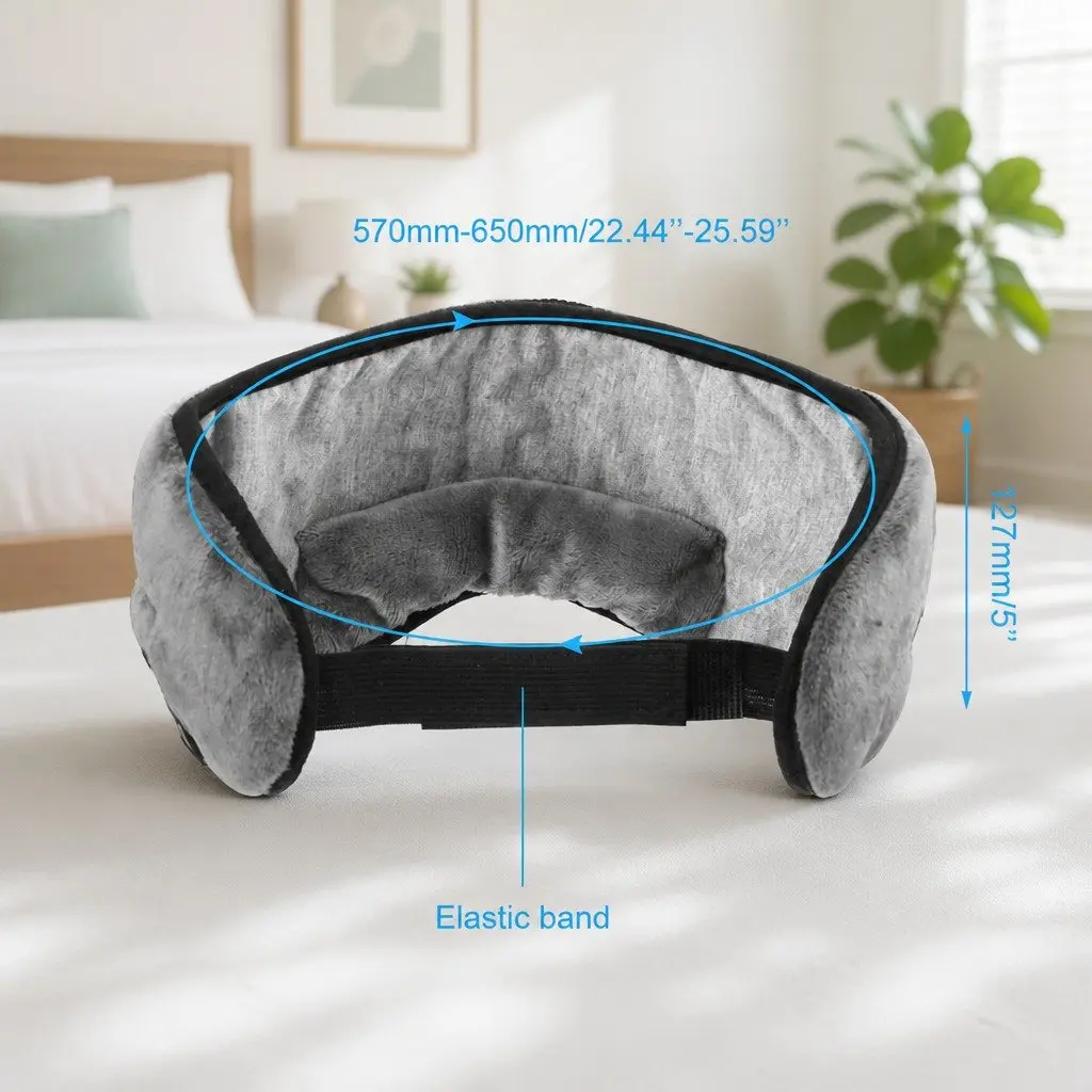 Bluetooth Eye Mask Headphones Wireless Stereo Sleep Music Relaxation Grey Water-Gold Velvet Composite Sponge 13x16.5x6cm