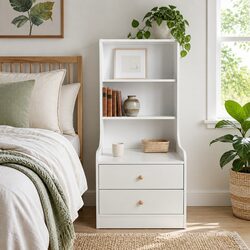 Functional 3-Shelf Nightstand for Small Bedrooms