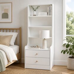 Space-Saving Bedside Table with Elegant Design