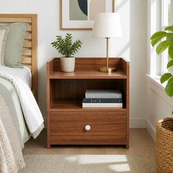 Functional Walnut Bedside Table: Perfect for Any Room