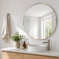 Practical Gold Round Mirror for Home Decoration