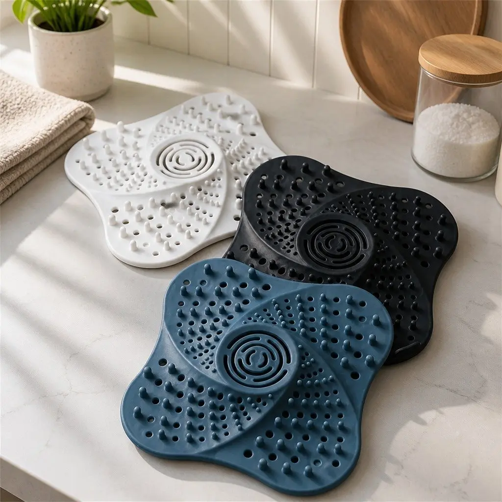Silicone Drain Cover Toilet Odor Proof Anti Blocking Filter 13cm Blue