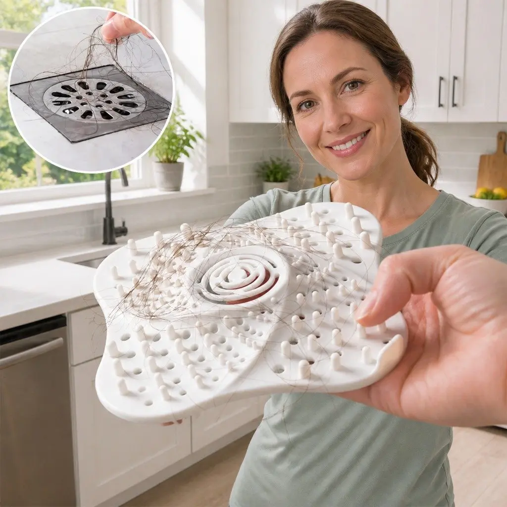 Silicone Drain Cover Kitchen Sink Toilet Filter 13cm X 13cm White