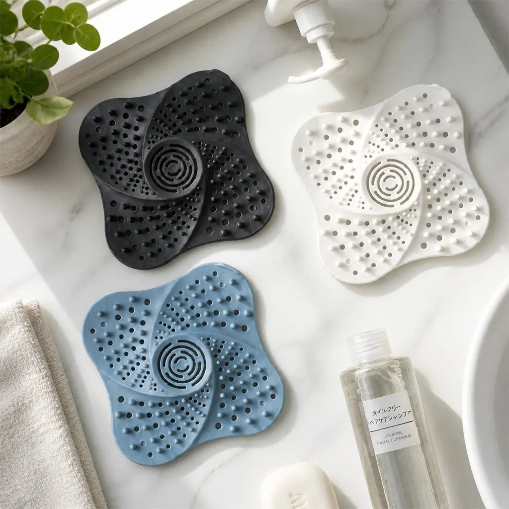 Silicone Drain Cover Kitchen Sink Toilet Filter 13cm X 13cm White