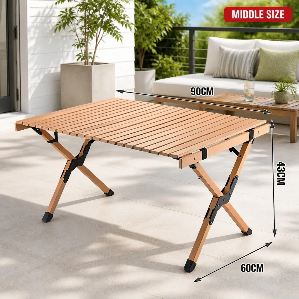 Foldable Camping Table Portable Picnic BBQ Outdoor Garden Furniture 90x60x45cm