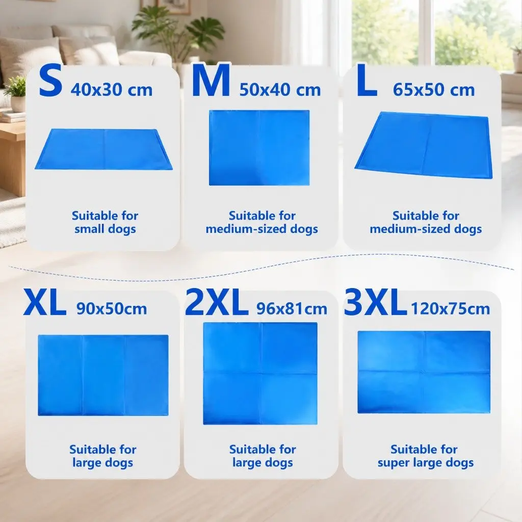Pet Cooling Pad Polymer Gel 40cm x 30cm Blue