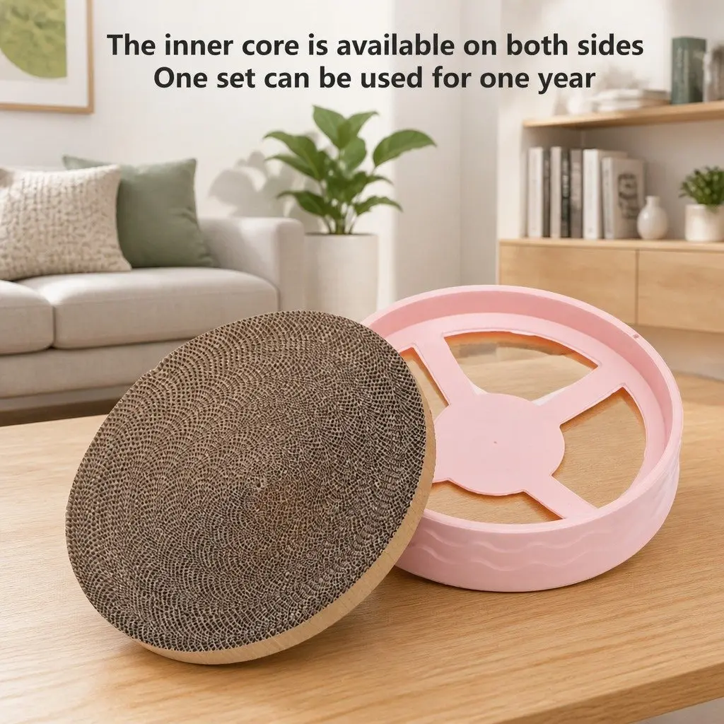 Round Corrugated Paper Cat Scratcher 42cm Green