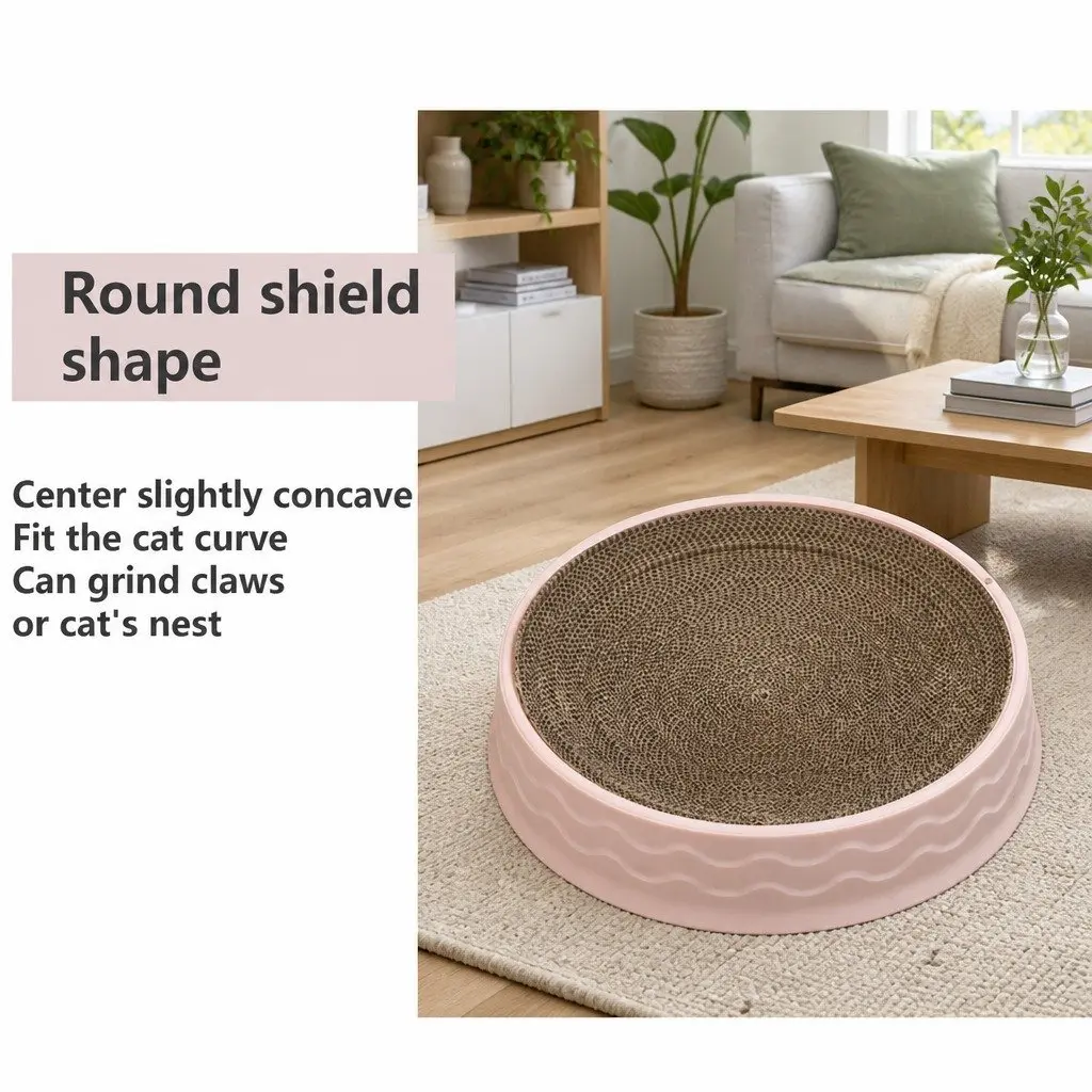 Round Corrugated Paper Cat Scratcher 42cm Green
