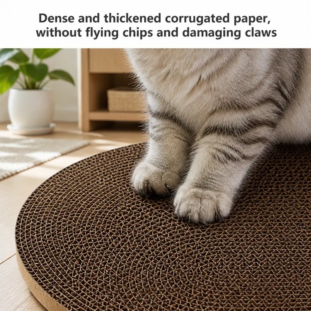 Round Corrugated Paper Cat Scratcher 42cm Green