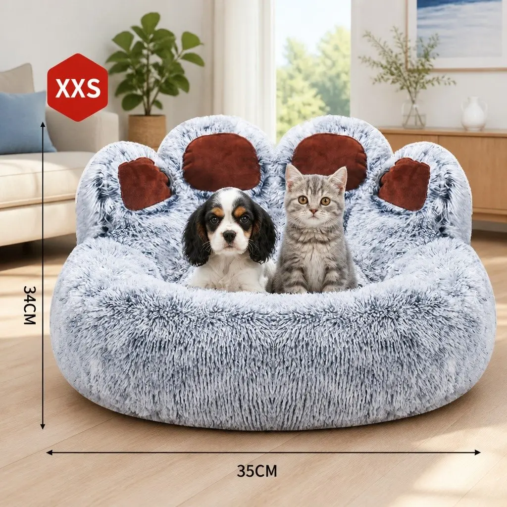 Pet Bed Cushion Bear Paw Soft Warm Dog Kennel Mat Blanket Washable