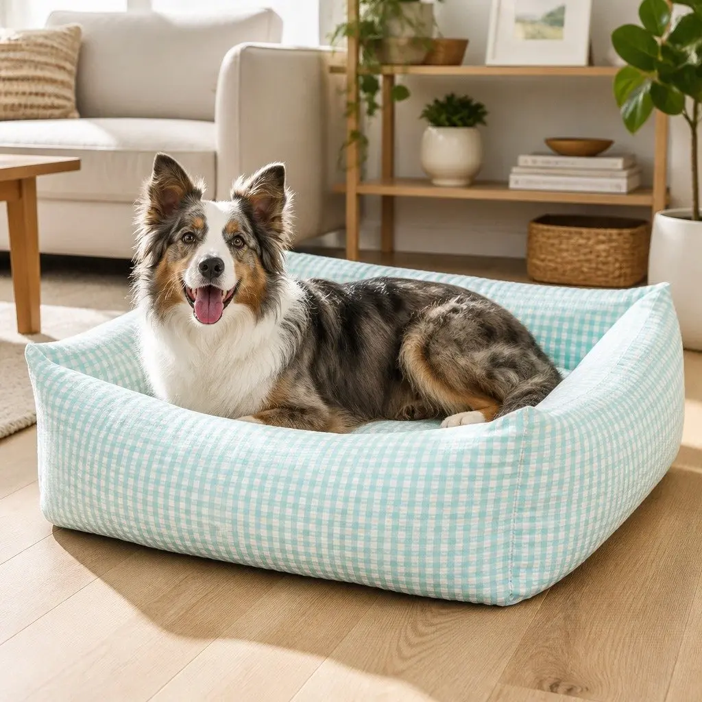Dog Bed PP Cotton Rectangle XL Blue