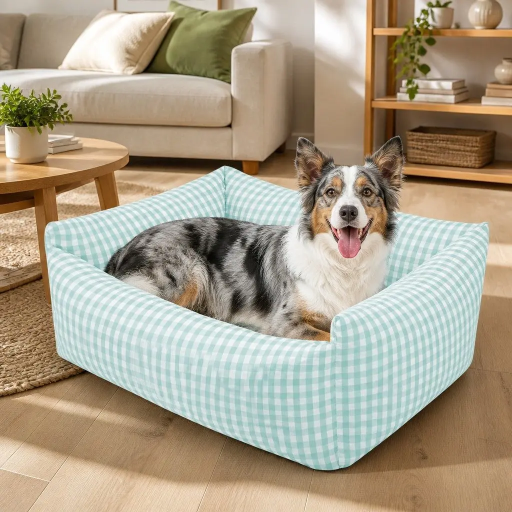 Dog Bed PP Cotton Rectangle XL Blue