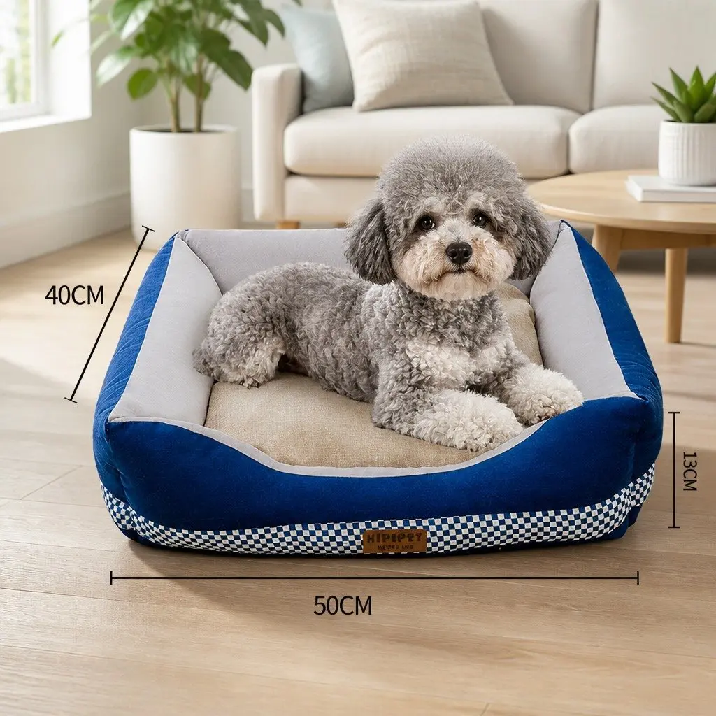 Dog Bed Breathable Moisture-proof Soft Fluffy Large Blue