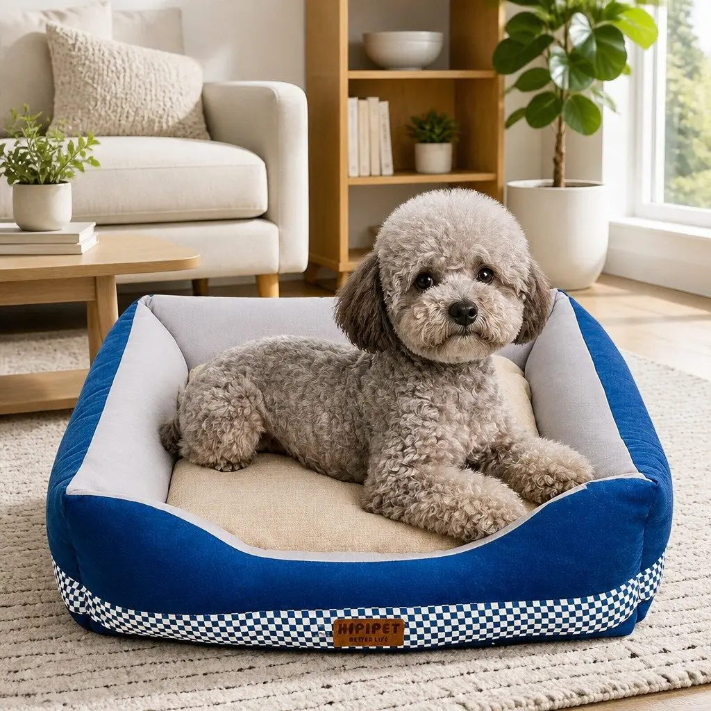 Dog Bed Breathable Moisture-proof Soft Fluffy Large Blue