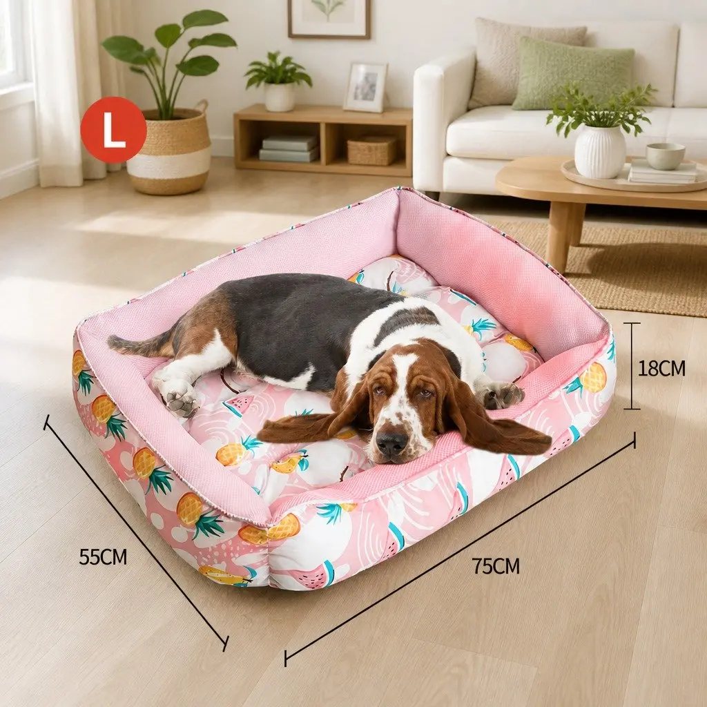 Dog Cooling Mat Breathable Mesh Fabric Large Pink