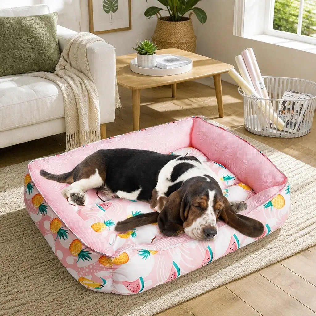 Dog Cooling Mat Breathable Mesh Fabric Large Pink