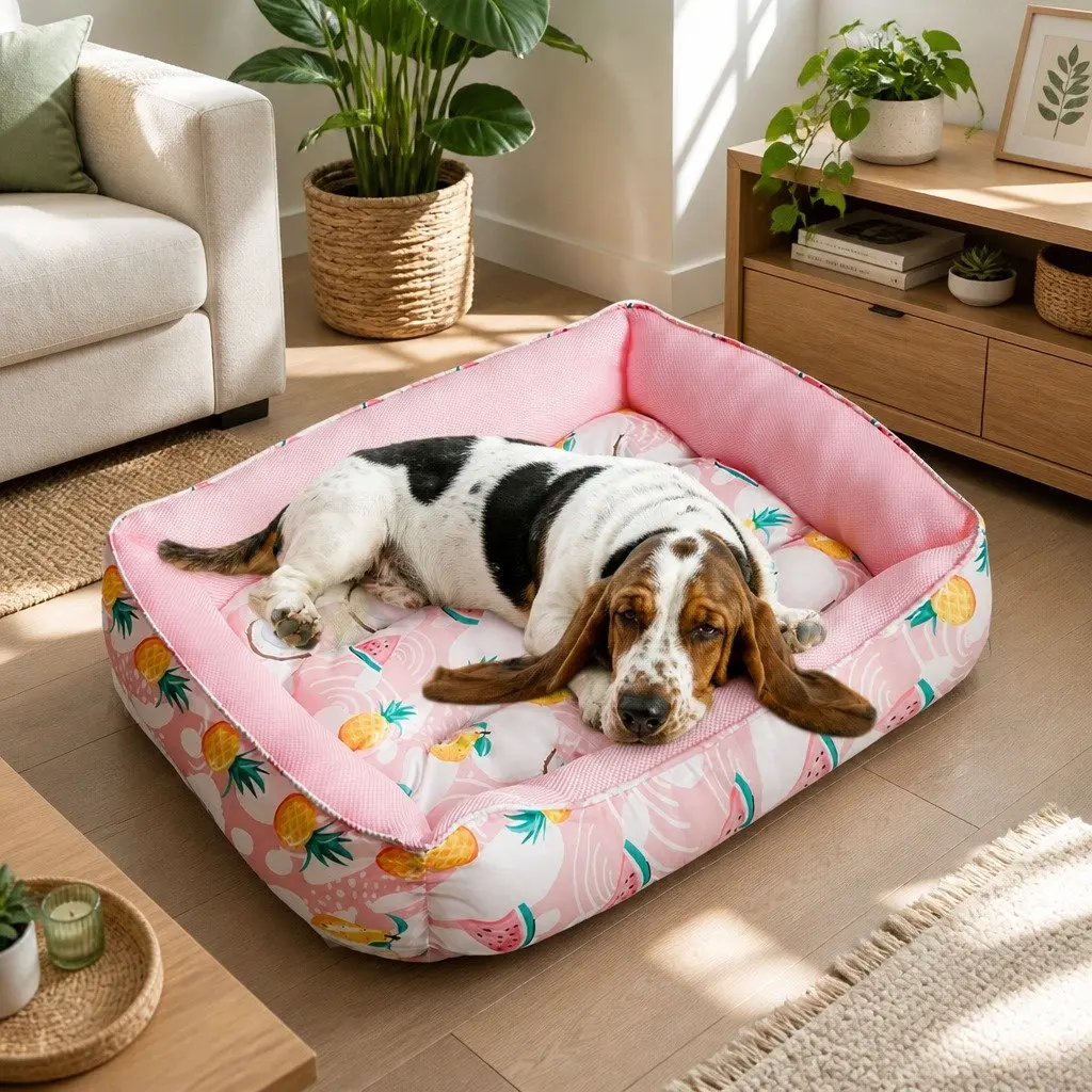Dog Cooling Mat Breathable Mesh Fabric Large Pink