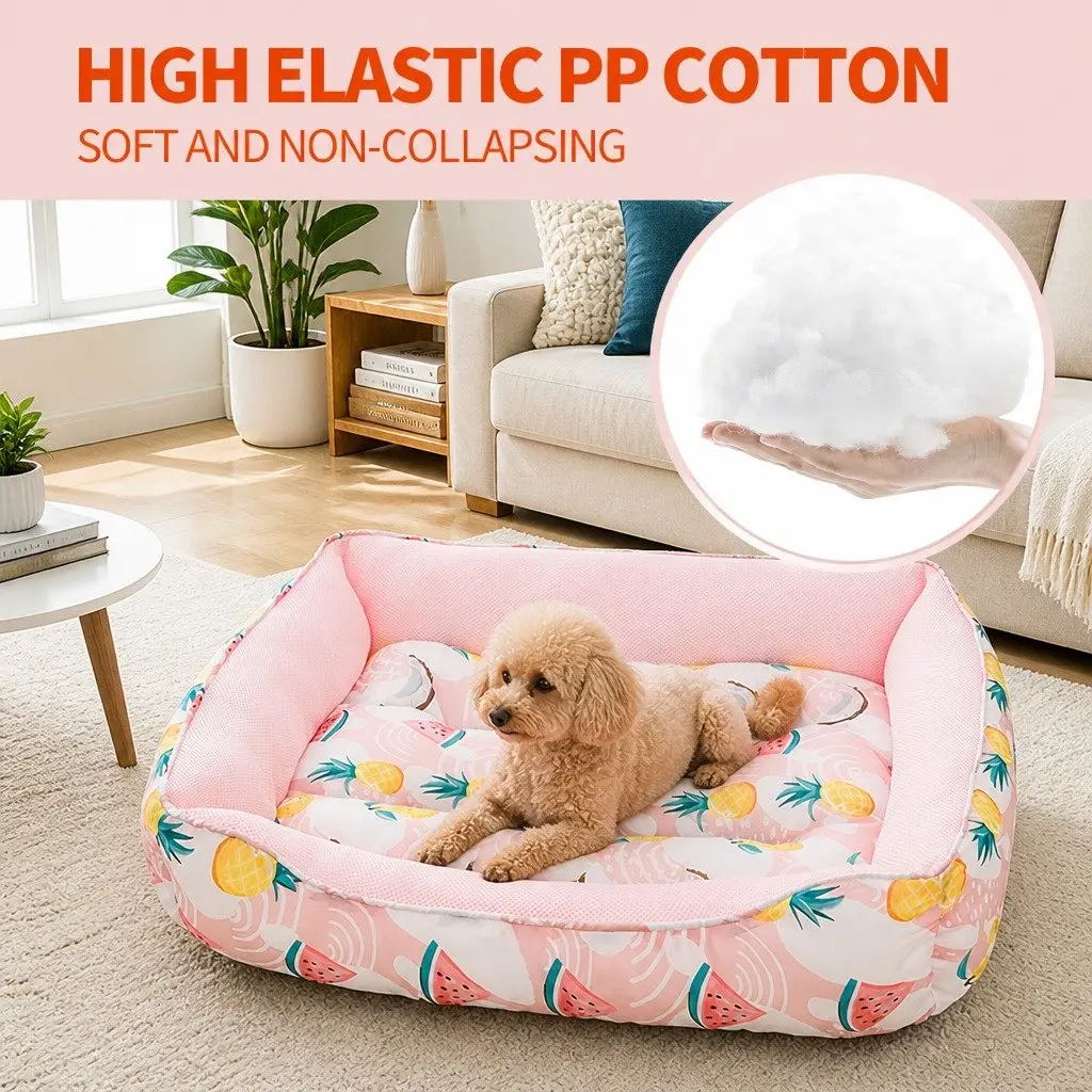 Pet Cooling Pad Waterproof Mesh Fabric Medium Pink