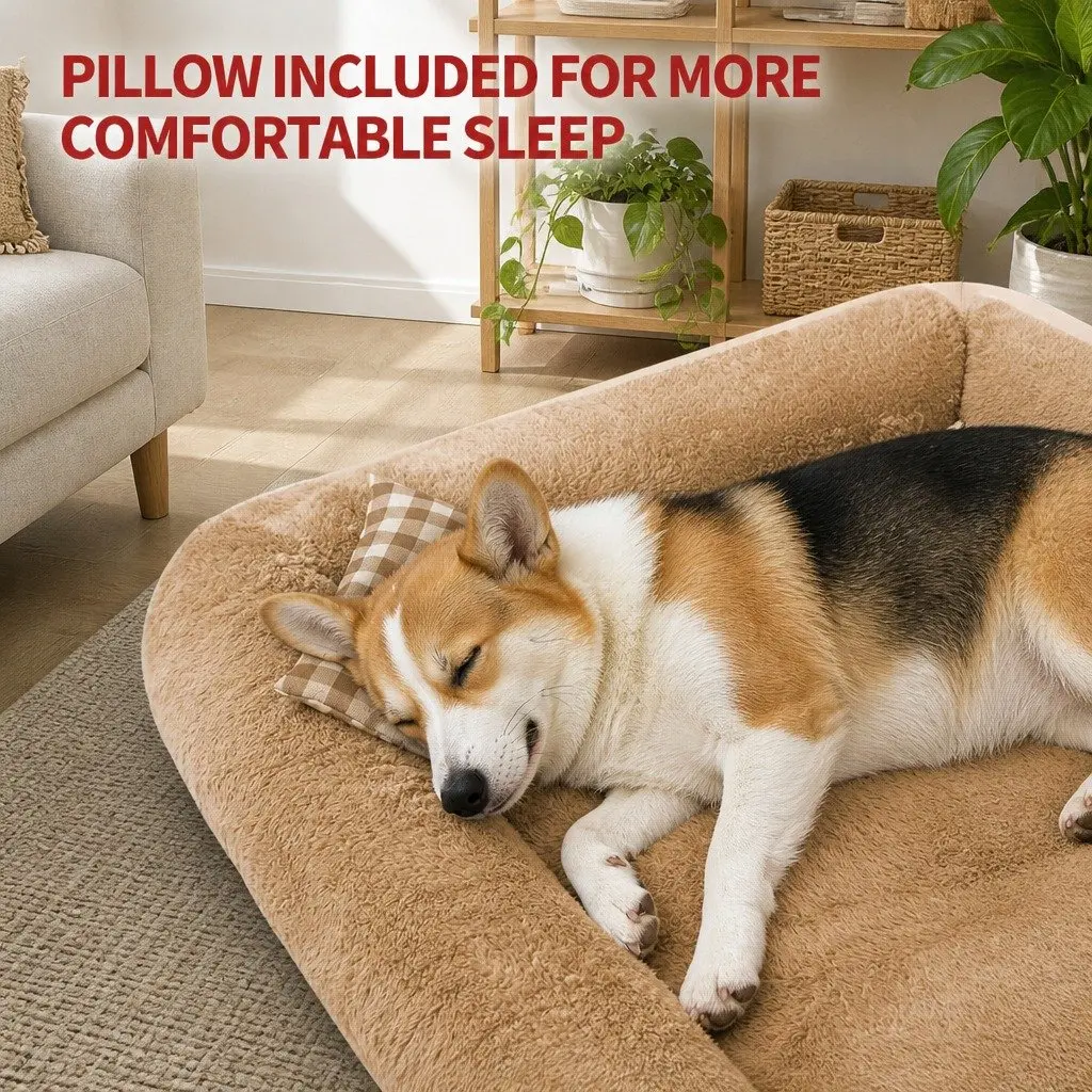 Pet Calming Bed Dog Cat Sleeping Nest Soft Warm Mat Detachable Removable Pad