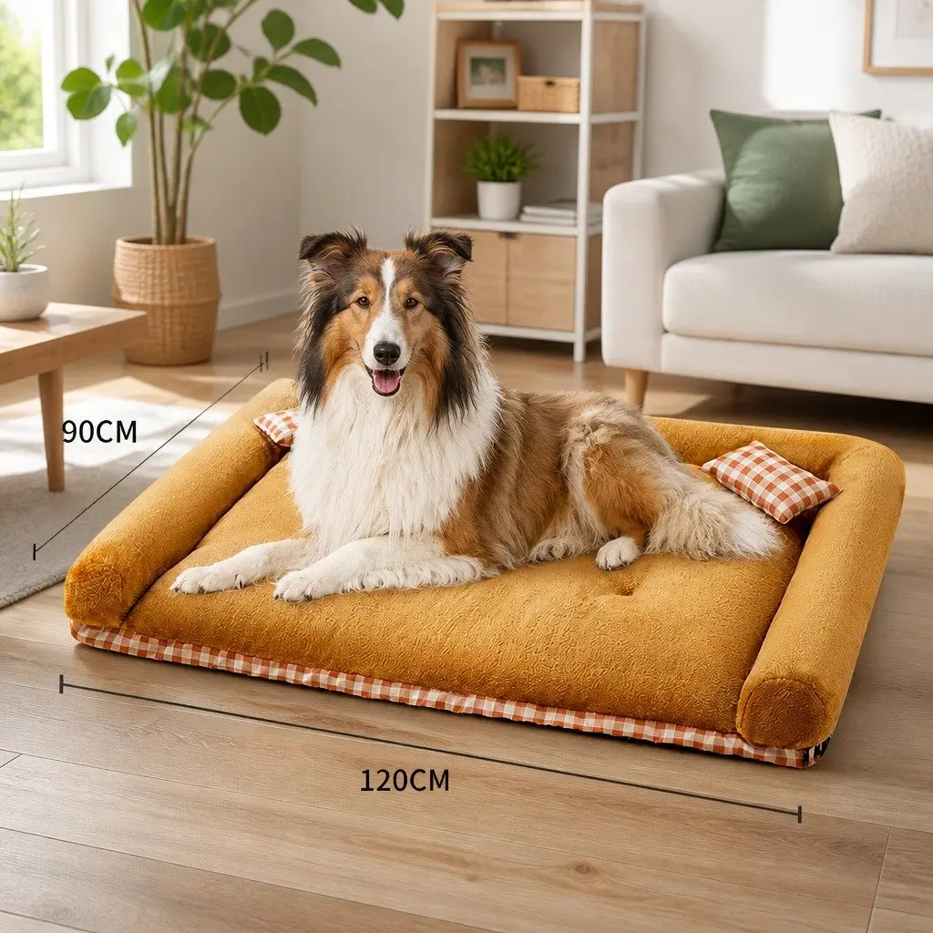 Dog Bed Soft Washable PP Cotton XXL Brown