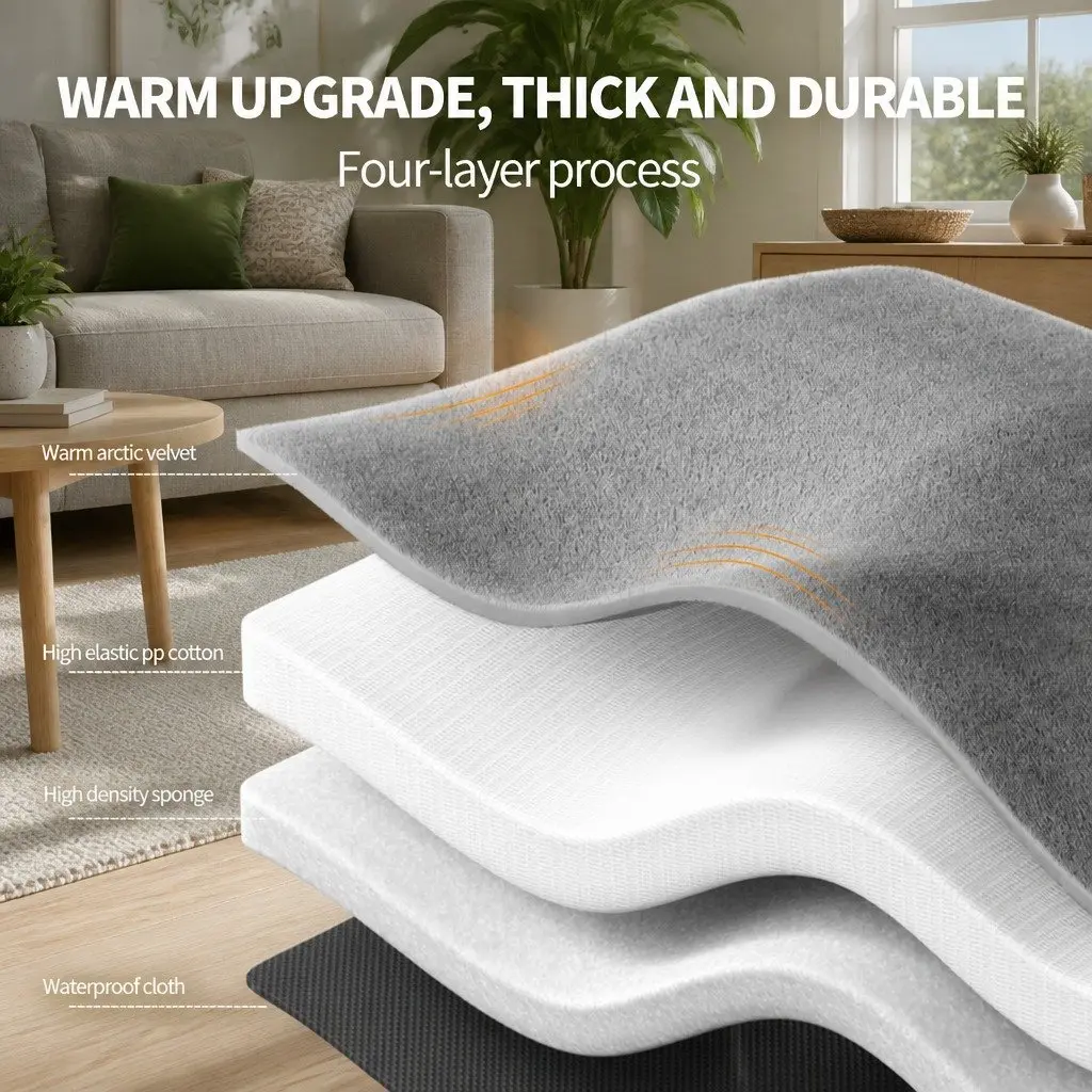 Pet Dog Cat Calming Bed Sleeping Kennel Super Soft Mat Warm Detachable Nest Pad