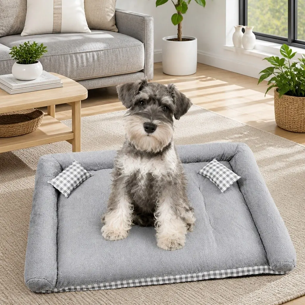 Dog Bed Soft PP Cotton 60x50x12cm Grey