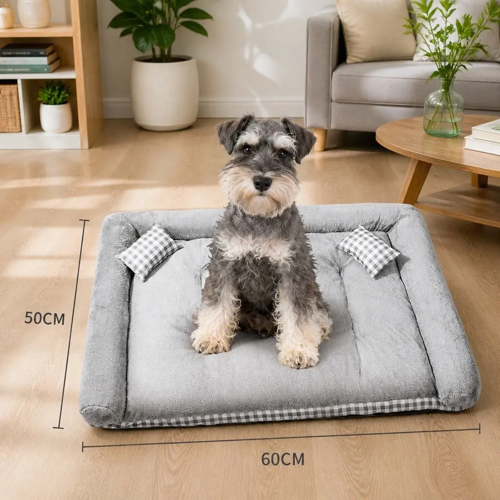 Dog Bed Soft PP Cotton 60x50x12cm Grey