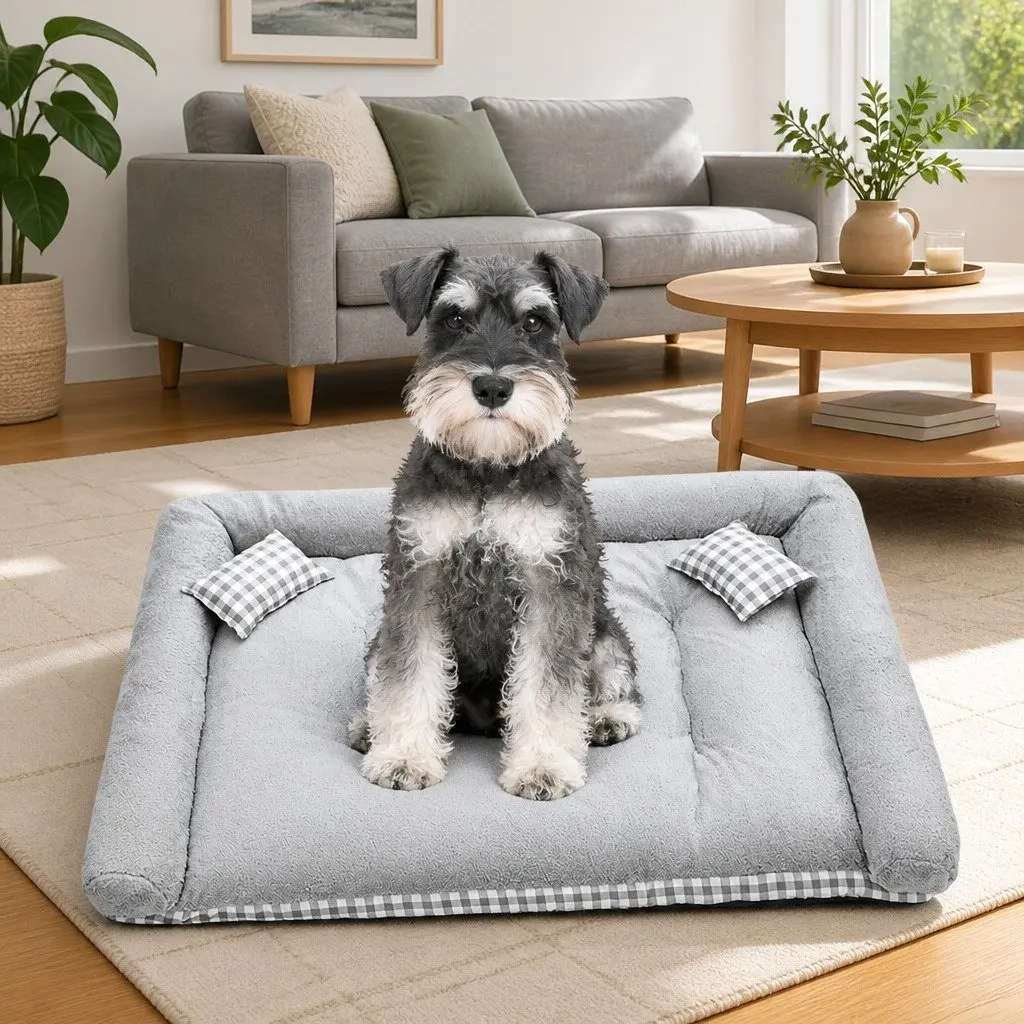 Dog Bed Soft PP Cotton 60x50x12cm Grey
