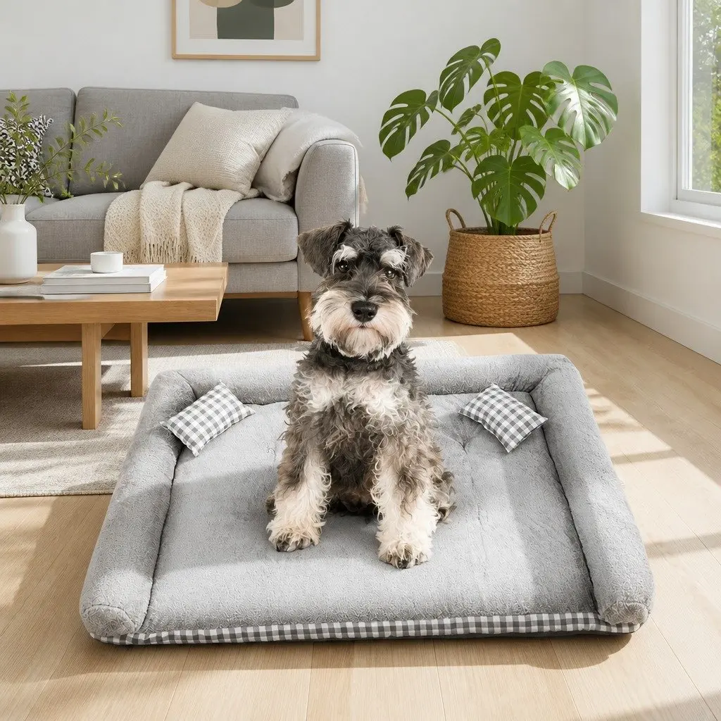 Dog Bed Soft PP Cotton 60x50x12cm Grey