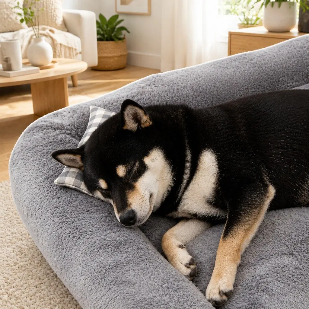 Dog Bed Soft Cushion Removable Washable XXL Grey PP Cotton