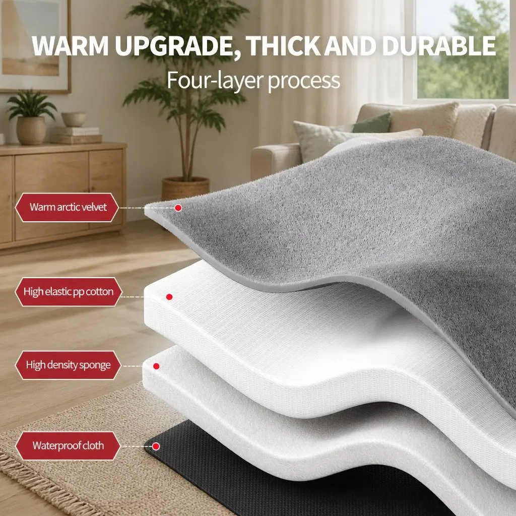 Dog Bed Soft Cushion Removable Washable XXL Grey PP Cotton