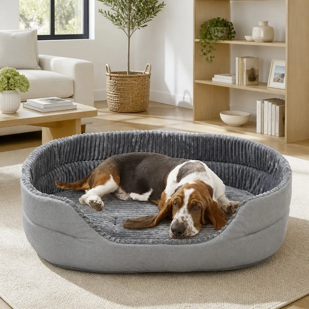 Pet Bed Polyester Sponge 65x50x20cm Grey Soft Warm Sleeping Sofa Nesting Mat
