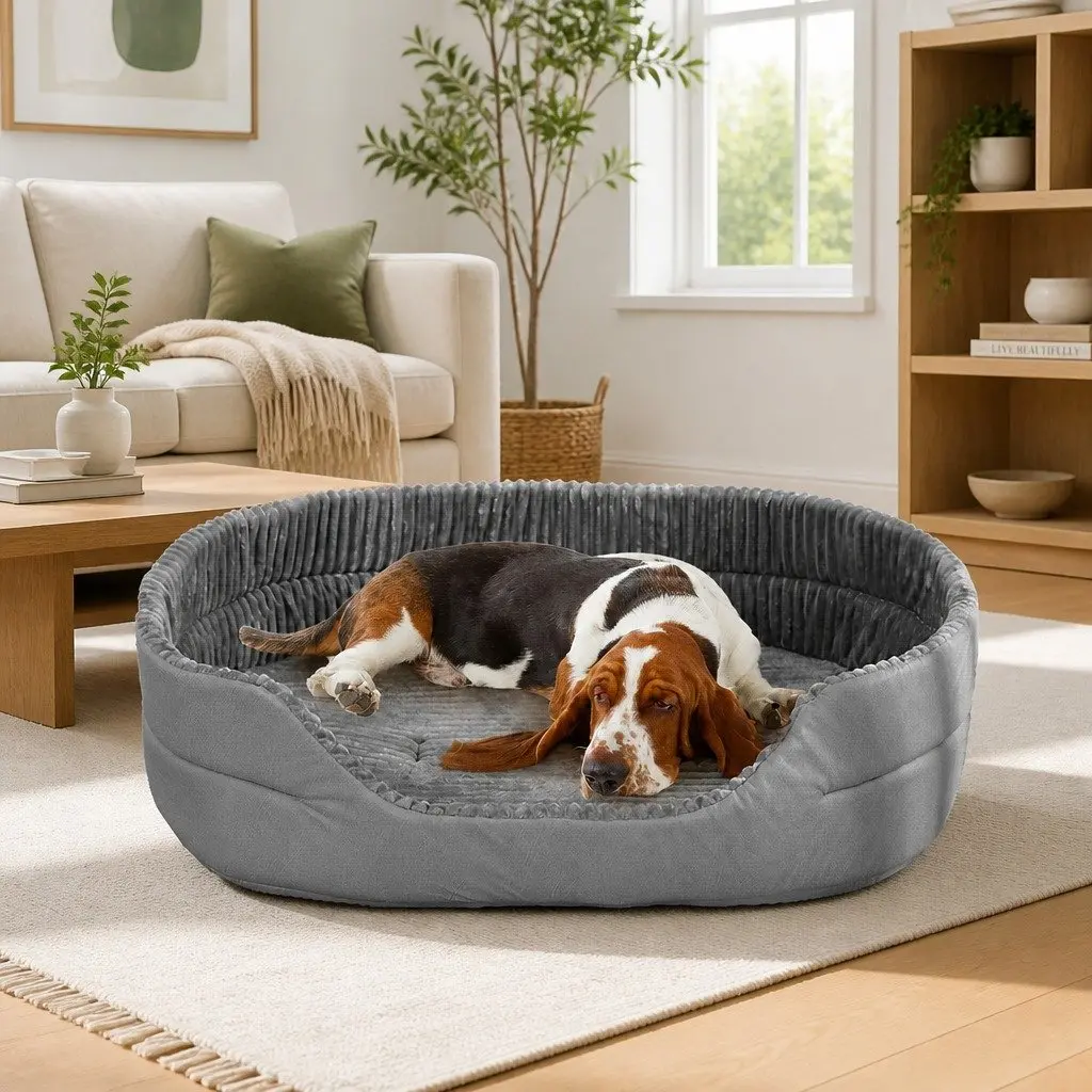 Pet Bed Polyester Sponge 65x50x20cm Grey Soft Warm Sleeping Sofa Nesting Mat