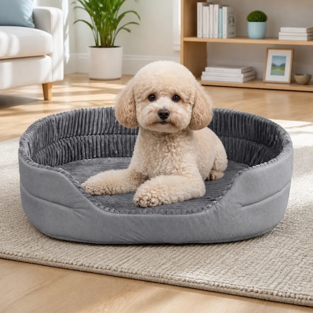 Pet Bed Polyester Sponge 47x35x17cm Grey