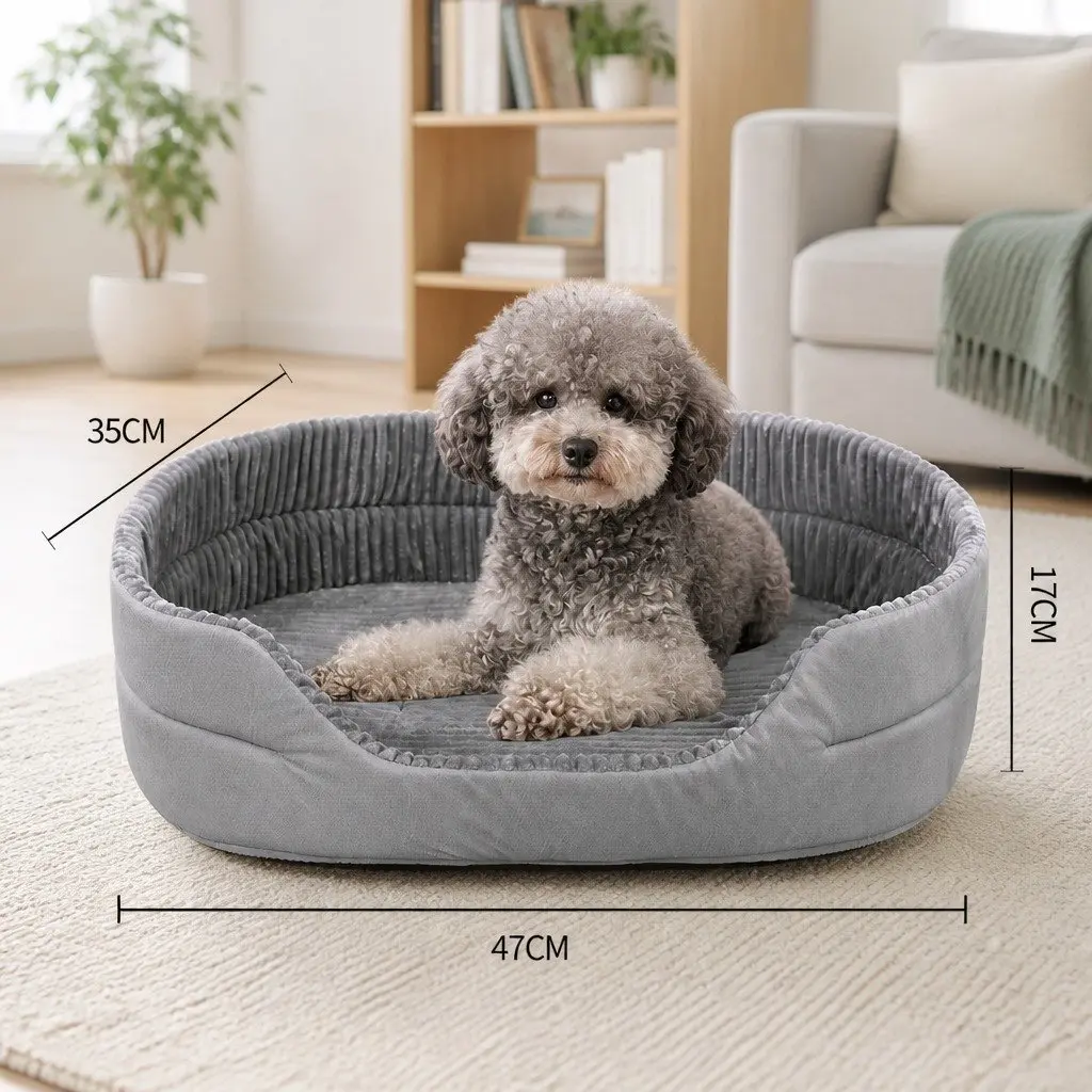 Pet Bed Polyester Sponge 47x35x17cm Grey