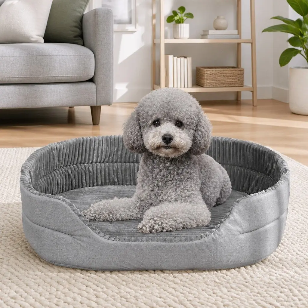 Pet Bed Polyester Sponge 47x35x17cm Grey
