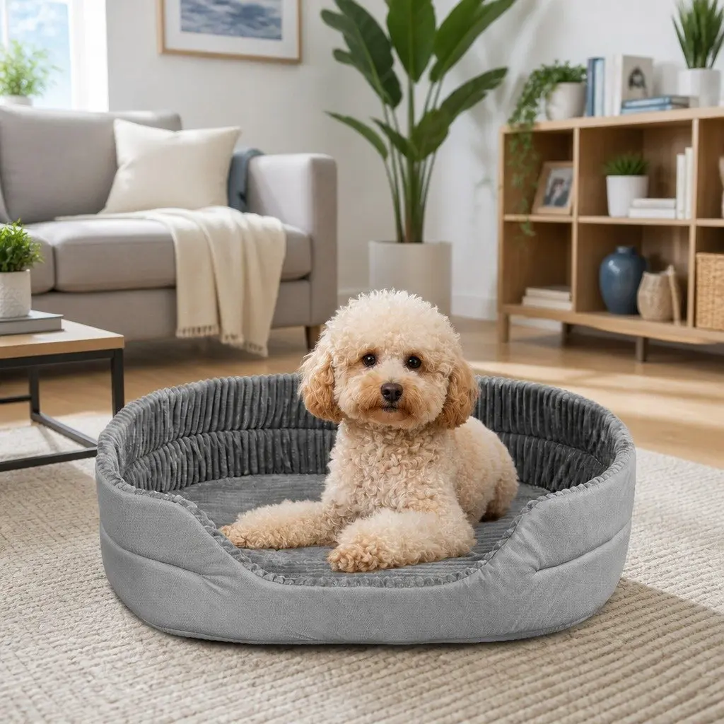 Pet Bed Polyester Sponge 47x35x17cm Grey
