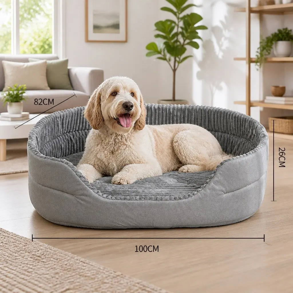 Pet Bed Polyester Sponge Extra Large Grey