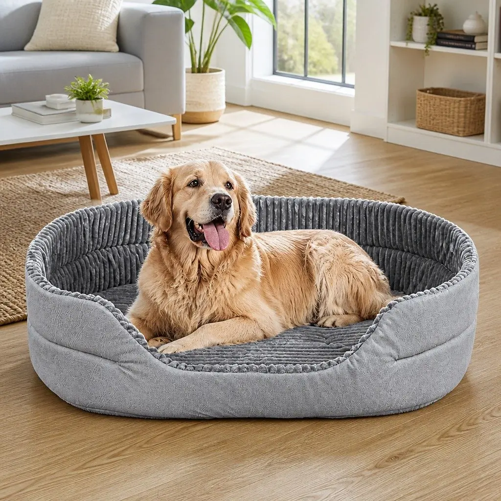 Pet Bed Polyester Sponge Extra Large Grey