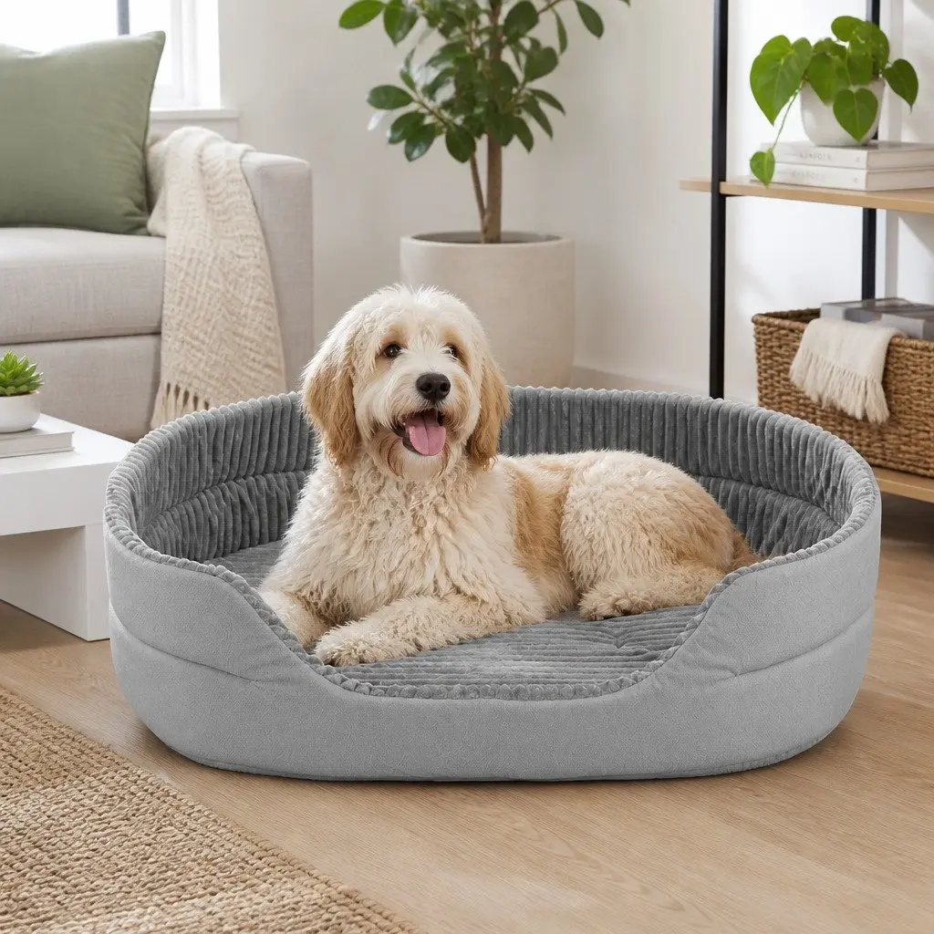 Pet Bed Polyester Sponge Extra Large Grey
