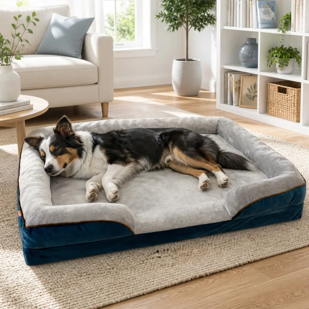 Large Dog Bed Sofa Pet Sleep Couch Cushion Three Sided Support XL Size