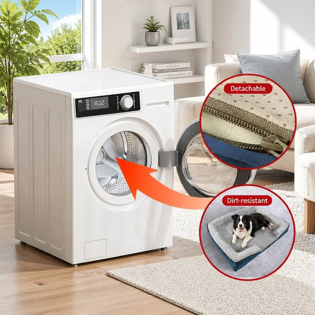 Large Dog Bed Sofa Pet Sleep Couch Cushion Three Sided Support XL Size