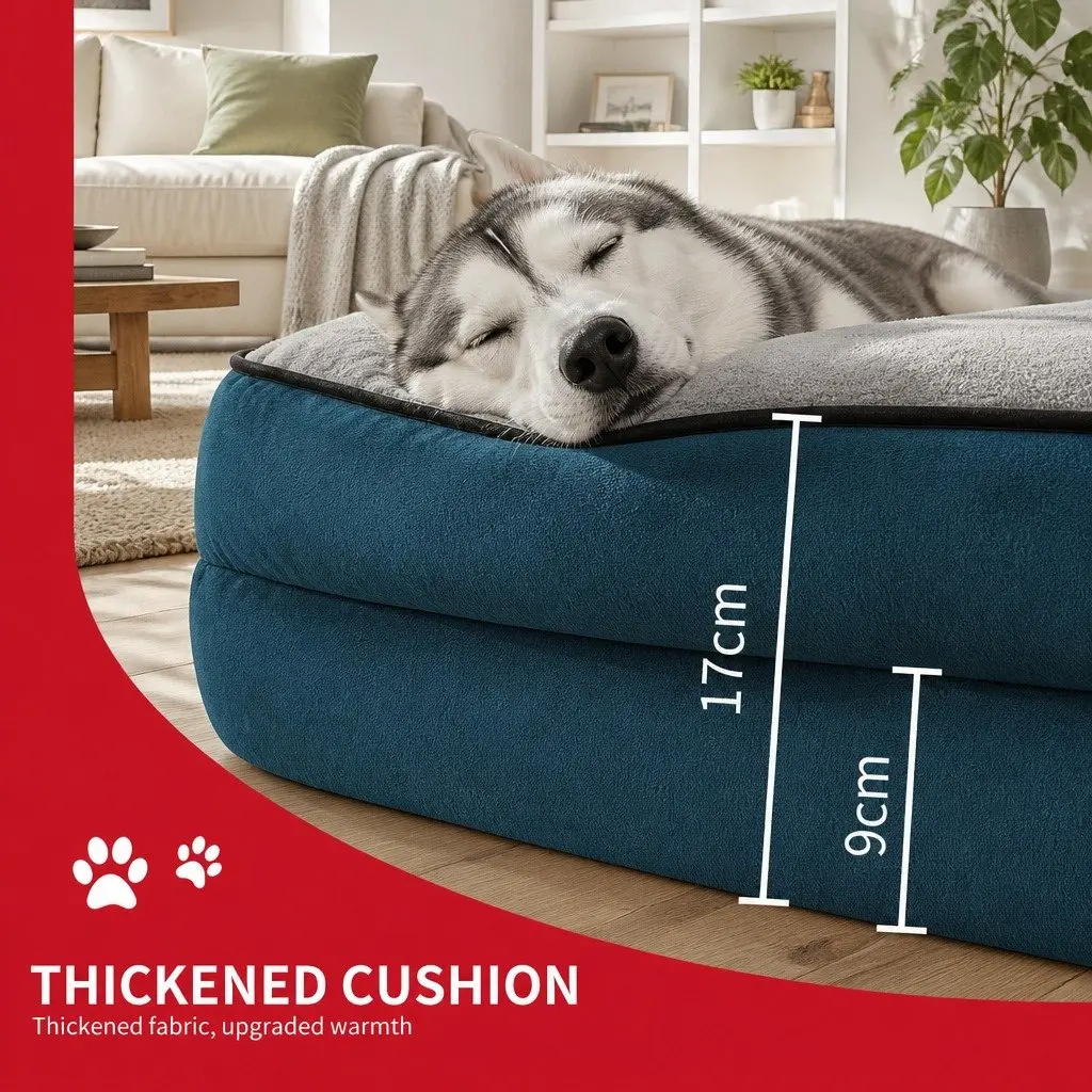 Large Dog Bed Sofa Pet Sleep Couch Cushion Three Sided Support XL Size